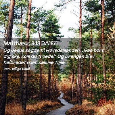 Picture 02 - Matthæus 8:13 DA1871 - Og Jesus sagde til Høvedsmanden: „Gaa bort, - Bible Verse Picture