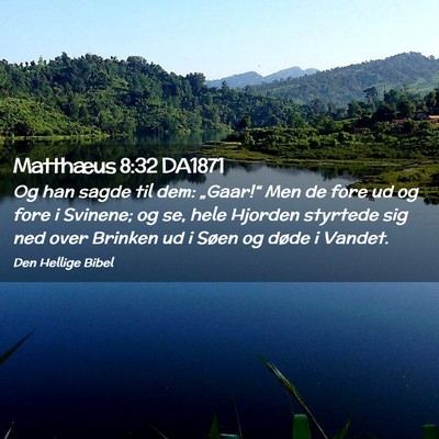 Picture 02 - Matthæus 8:32 DA1871 - Og han sagde til dem: „Gaar!“ Men de fore ud - Bible Verse Picture