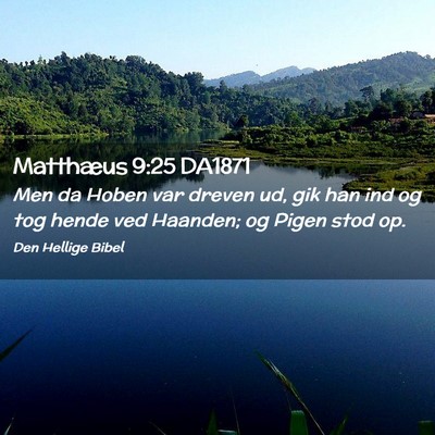 Picture 02 - Matthæus 9:25 DA1871 - Men da Hoben var dreven ud, gik han ind og tog - Bible Verse Picture