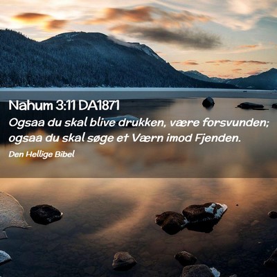 Picture 02 - Nahum 3:11 DA1871 - Ogsaa du skal blive drukken, være forsvunden; - Bible Verse Picture