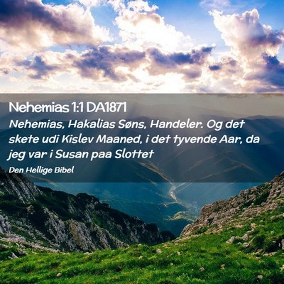 Picture 02 - Nehemias 1:1 DA1871 - Nehemias, Hakalias Søns, Handeler. Og det skete - Bible Verse Picture