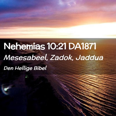 Picture 02 - Nehemias 10:21 DA1871 - Mesesabeel, Zadok, - Bible Verse Picture