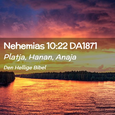 Picture 02 - Nehemias 10:22 DA1871 - Platja, Hanan, - Bible Verse Picture