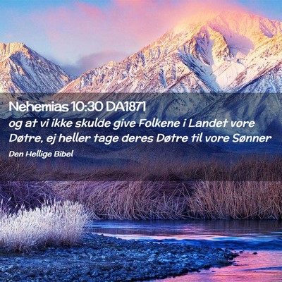 Picture 02 - Nehemias 10:30 DA1871 - og at vi ikke skulde give Folkene i Landet vore - Bible Verse Picture