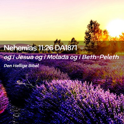 Picture 02 - Nehemias 11:26 DA1871 - og i Jesua og i Molada og i - Bible Verse Picture