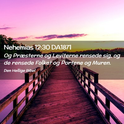 Picture 02 - Nehemias 12:30 DA1871 - Og Præsterne og Leviterne rensede sig, og de - Bible Verse Picture
