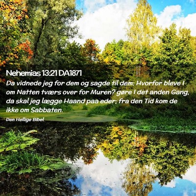 Picture 02 - Nehemias 13:21 DA1871 - Da vidnede jeg for dem og sagde til dem: Hvorfor - Bible Verse Picture