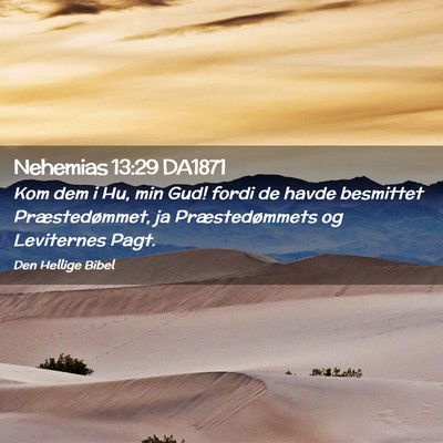 Picture 02 - Nehemias 13:29 DA1871 - Kom dem i Hu, min Gud! fordi de havde besmittet - Bible Verse Picture