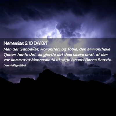 Picture 02 - Nehemias 2:10 DA1871 - Men der Sanballat, Horoniten, og Tobia, den - Bible Verse Picture