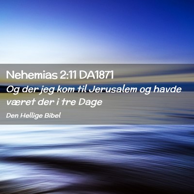 Picture 02 - Nehemias 2:11 DA1871 - Og der jeg kom til Jerusalem og havde været der - Bible Verse Picture