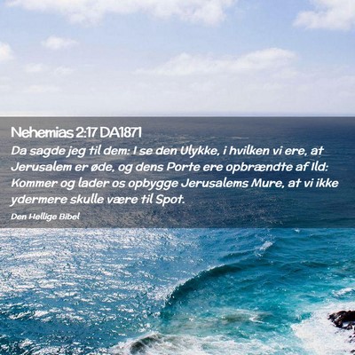 Picture 02 - Nehemias 2:17 DA1871 - Da sagde jeg til dem: I se den Ulykke, i hvilken - Bible Verse Picture