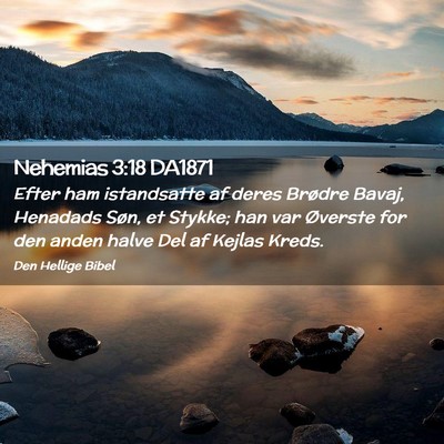 Picture 02 - Nehemias 3:18 DA1871 - Efter ham istandsatte af deres Brødre Bavaj, - Bible Verse Picture