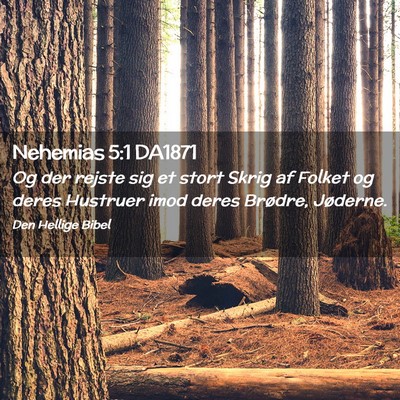 Picture 02 - Nehemias 5:1 DA1871 - Og der rejste sig et stort Skrig af Folket og - Bible Verse Picture