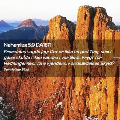 Picture 02 - Nehemias 5:9 DA1871 - Fremdeles sagde jeg: Det er ikke en god Ting, som - Bible Verse Picture