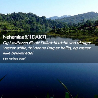 Picture 02 - Nehemias 8:11 DA1871 - Og Leviterne fik alt Folket til at tie ved at - Bible Verse Picture