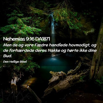 Picture 02 - Nehemias 9:16 DA1871 - Men de og vore Fædre handlede hovmodigt, og de - Bible Verse Picture