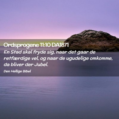 Picture 02 - Ordsprogene 11:10 DA1871 - En Stad skal fryde sig, naar det gaar de - Bible Verse Picture