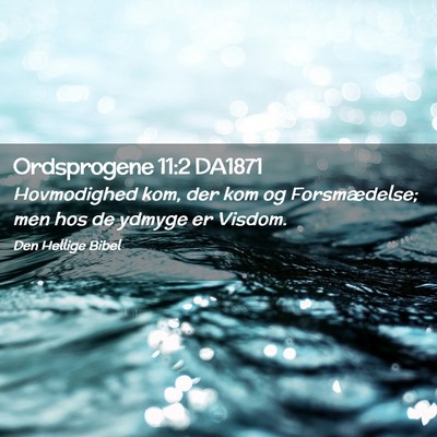 Picture 02 - Ordsprogene 11:2 DA1871 - Hovmodighed kom, der kom og Forsmædelse; men hos - Bible Verse Picture