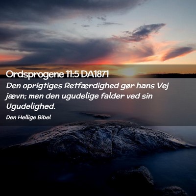 Picture 02 - Ordsprogene 11:5 DA1871 - Den oprigtiges Retfærdighed gør hans Vej jævn; - Bible Verse Picture