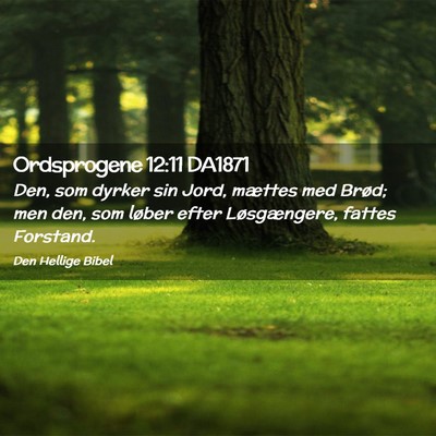 Picture 02 - Ordsprogene 12:11 DA1871 - Den, som dyrker sin Jord, mættes med Brød; men - Bible Verse Picture