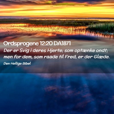 Picture 02 - Ordsprogene 12:20 DA1871 - Der er Svig i deres Hjerte; som optænke ondt; - Bible Verse Picture