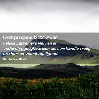 Picture 02 - Ordsprogene 12:22 DA1871 - Falske Læber ere Herren en Vederstyggelighed; - Bible Verse Picture