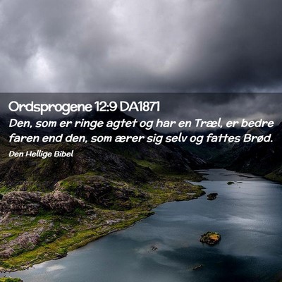 Picture 02 - Ordsprogene 12:9 DA1871 - Den, som er ringe agtet og har en Træl, er bedre - Bible Verse Picture