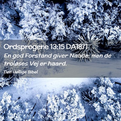 Picture 02 - Ordsprogene 13:15 DA1871 - En god Forstand giver Naade; men de troløses Vej - Bible Verse Picture