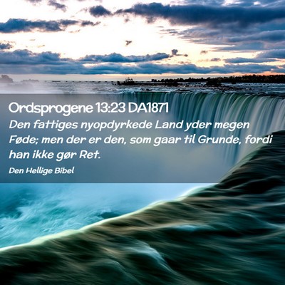 Picture 02 - Ordsprogene 13:23 DA1871 - Den fattiges nyopdyrkede Land yder megen Føde; - Bible Verse Picture