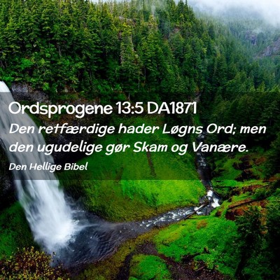 Picture 02 - Ordsprogene 13:5 DA1871 - Den retfærdige hader Løgns Ord; men den - Bible Verse Picture
