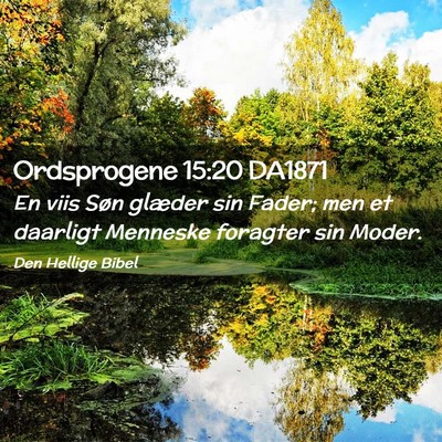 Picture 02 - Ordsprogene 15:20 DA1871 - En viis Søn glæder sin Fader; men et daarligt - Bible Verse Picture