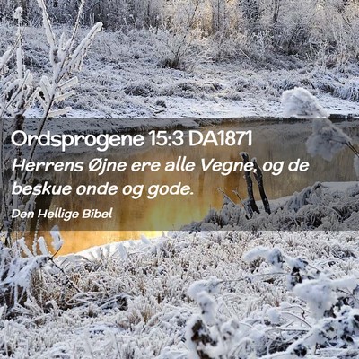 Picture 02 - Ordsprogene 15:3 DA1871 - Herrens Øjne ere alle Vegne, og de beskue onde - Bible Verse Picture