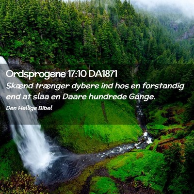 Picture 02 - Ordsprogene 17:10 DA1871 - Skænd trænger dybere ind hos en forstandig end - Bible Verse Picture