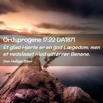 Picture 02 - Ordsprogene 17:22 DA1871 - Et glad Hjerte er en god Lægedom; men et - Bible Verse Picture