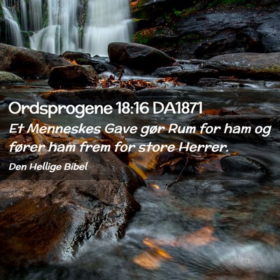 Picture 02 - Ordsprogene 18:16 DA1871 - Et Menneskes Gave gør Rum for ham og fører ham - Bible Verse Picture