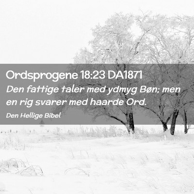 Picture 02 - Ordsprogene 18:23 DA1871 - Den fattige taler med ydmyg Bøn; men en rig - Bible Verse Picture