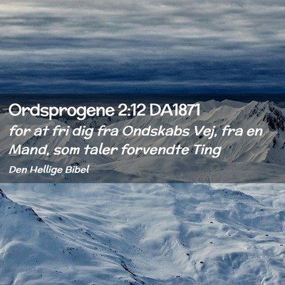 Picture 02 - Ordsprogene 2:12 DA1871 - for at fri dig fra Ondskabs Vej, fra en Mand, som - Bible Verse Picture