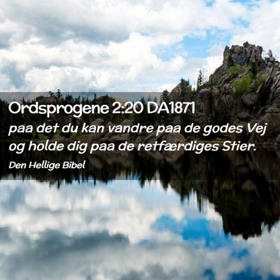 Picture 02 - Ordsprogene 2:20 DA1871 - paa det du kan vandre paa de godes Vej og holde - Bible Verse Picture