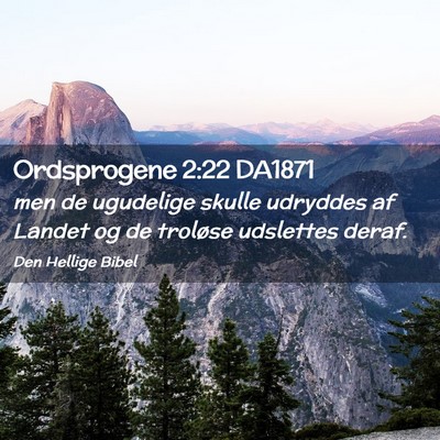 Picture 02 - Ordsprogene 2:22 DA1871 - men de ugudelige skulle udryddes af Landet og de - Bible Verse Picture