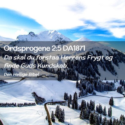 Picture 02 - Ordsprogene 2:5 DA1871 - Da skal du forstaa Herrens Frygt og finde Guds - Bible Verse Picture
