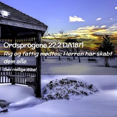 Picture 02 - Ordsprogene 22:2 DA1871 - Rig og fattig mødtes; Herren har skabt dem - Bible Verse Picture