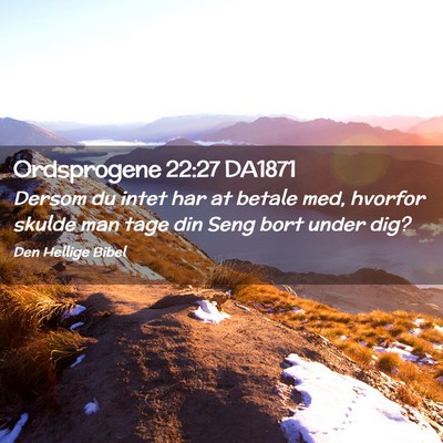 Picture 02 - Ordsprogene 22:27 DA1871 - Dersom du intet har at betale med, hvorfor skulde - Bible Verse Picture