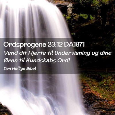 Picture 02 - Ordsprogene 23:12 DA1871 - Vend dit Hjerte til Undervisning og dine Øren - Bible Verse Picture