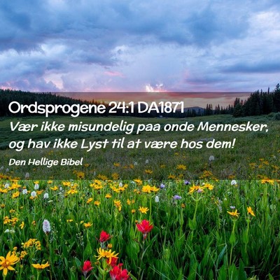 Picture 02 - Ordsprogene 24:1 DA1871 - Vær ikke misundelig paa onde Mennesker, og hav - Bible Verse Picture