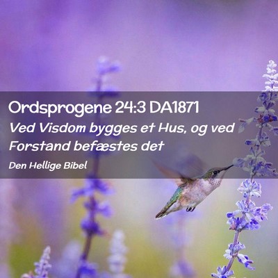 Picture 02 - Ordsprogene 24:3 DA1871 - Ved Visdom bygges et Hus, og ved Forstand - Bible Verse Picture
