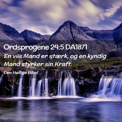 Picture 02 - Ordsprogene 24:5 DA1871 - En viis Mand er stærk, og en kyndig Mand styrker - Bible Verse Picture