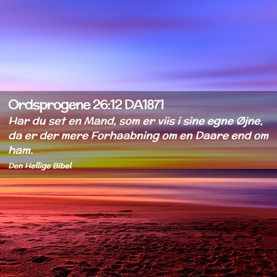 Picture 02 - Ordsprogene 26:12 DA1871 - Har du set en Mand, som er viis i sine egne - Bible Verse Picture