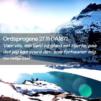 Picture 02 - Ordsprogene 27:11 DA1871 - Vær viis, min Søn! og glæd mit Hjerte, paa det - Bible Verse Picture