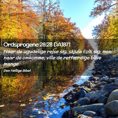 Picture 02 - Ordsprogene 28:28 DA1871 - Naar de ugudelige rejse sig, skjule Folk sig; men - Bible Verse Picture