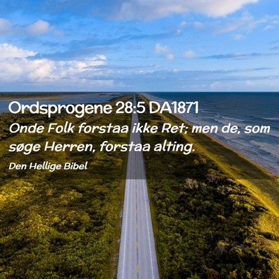 Picture 02 - Ordsprogene 28:5 DA1871 - Onde Folk forstaa ikke Ret; men de, som søge - Bible Verse Picture